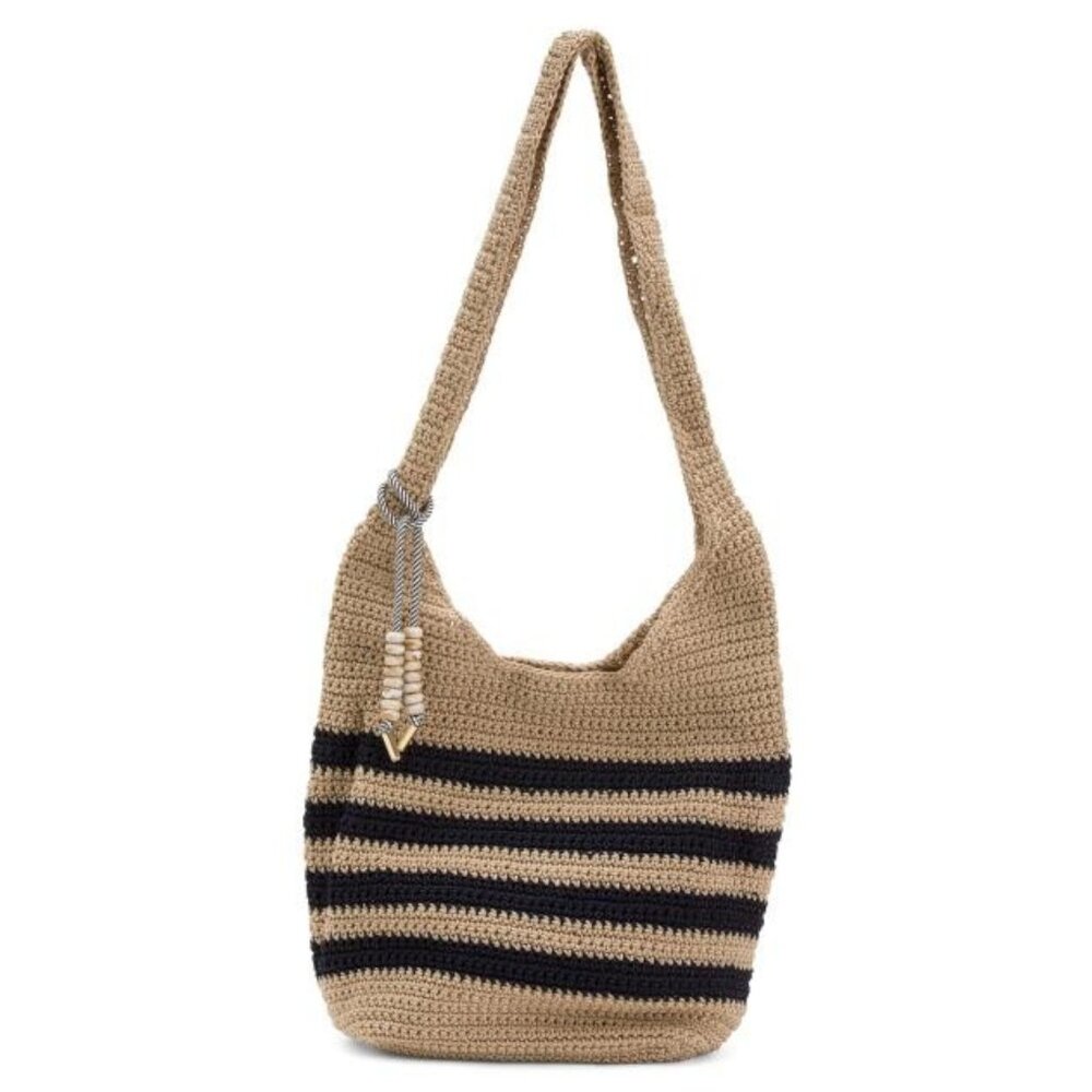 TOMMY BAHAMA Striped Hobo With Bungee Cord